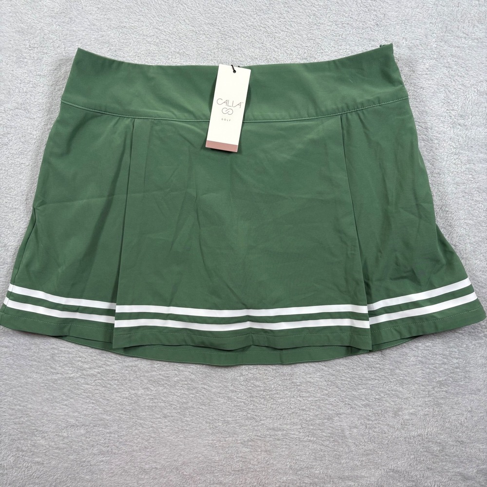 CALIA Golf Truelight Skort Green Pleated Side Zip 15 Inch WCG17040F Womens 12